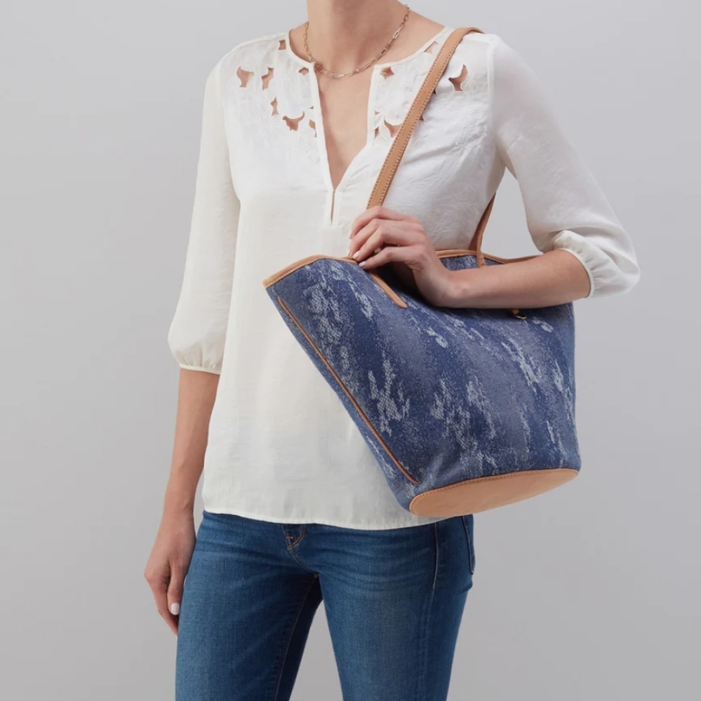 Hobo Ellison Tote in Mixed Media  With  Leather Trim